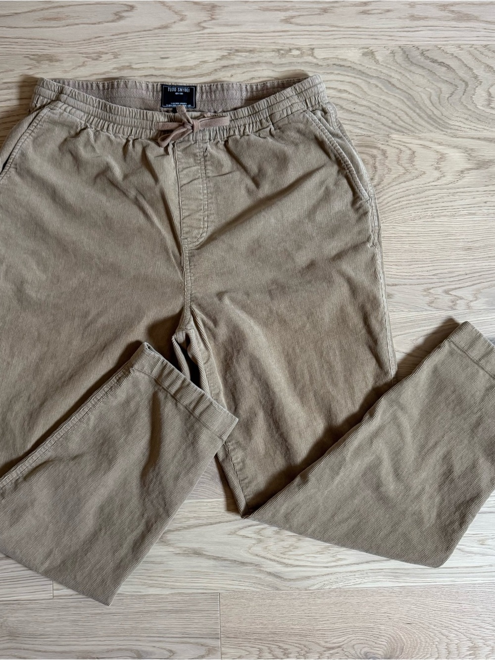Todd Snyder Men's Tan Casual Weekender Drawstring Corduroy Pants